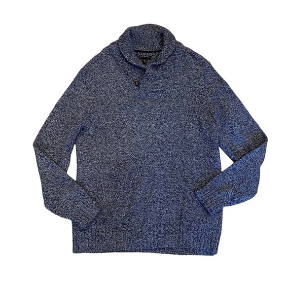 Banana Republic Other - Banana Republic Shawl Collar One Button Heathered Blue Wool Blend Sweater XL